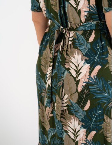 SUKIENKI - Sukienka damska maxi z wiskozy z kopertowym dekoltem WZÓR 1 - produkt 14