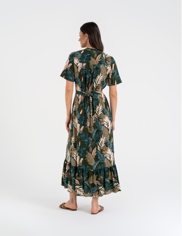 SUKIENKI - Sukienka damska maxi z wiskozy z kopertowym dekoltem WZÓR 1 - produkt 11