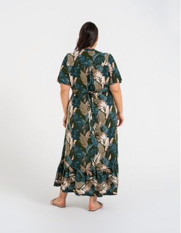 SUKIENKI - Sukienka damska maxi z wiskozy z kopertowym dekoltem WZÓR 1 - produkt 17