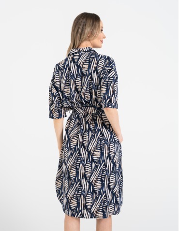 Sukienki i kombinezony - Sukienka damska szmizjerka z paskiem ze 100% wiskozy WZÓR 2 - produkt 5