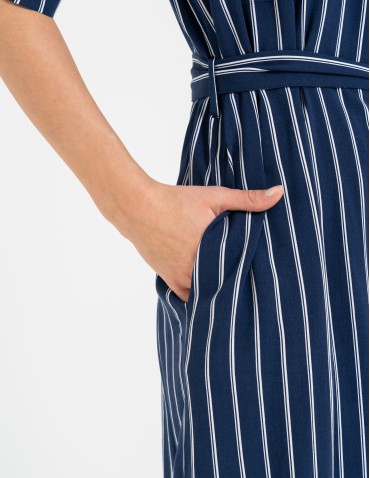 Sukienki i kombinezony - Sukienka damska szmizjerka z paskiem ze 100% wiskozy WZÓR 1 - produkt 8