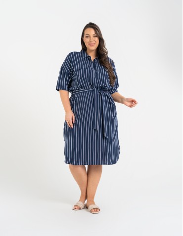 Sukienki i kombinezony - Sukienka damska szmizjerka z paskiem ze 100% wiskozy WZÓR 1 - produkt 12