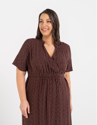 SUKIENKI - Sukienka damska maxi z wiskozy z kopertowym dekoltem WZÓR 2 - produkt 11