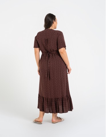 SUKIENKI - Sukienka damska maxi z wiskozy z kopertowym dekoltem WZÓR 2 - produkt 14