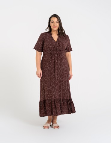 SUKIENKI - Sukienka damska maxi z wiskozy z kopertowym dekoltem WZÓR 2 - produkt 12