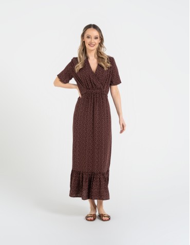 SUKIENKI - Sukienka damska maxi z wiskozy z kopertowym dekoltem WZÓR 2 - produkt 1