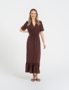 Sukienka damska maxi z wiskozy z kopertowym dekoltem WZÓR 2