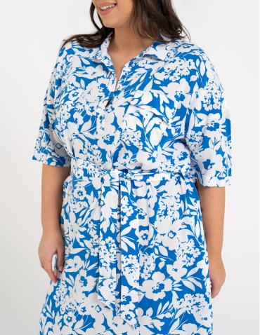 Sukienka damska szmizjerka z paskiem ze 100% wiskozy - produkt 2