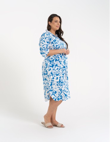 Sukienki i kombinezony - Sukienka damska szmizjerka z paskiem ze 100% wiskozy WZÓR 3 - produkt 11