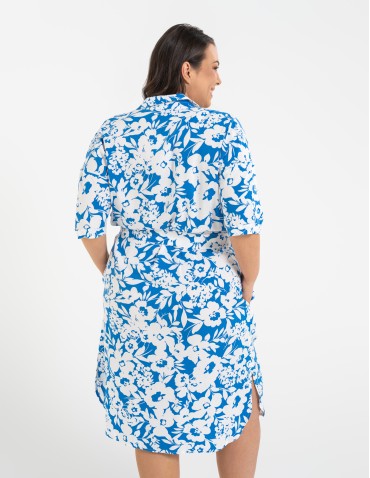 Sukienki i kombinezony - Sukienka damska szmizjerka z paskiem ze 100% wiskozy WZÓR 3 - produkt 12