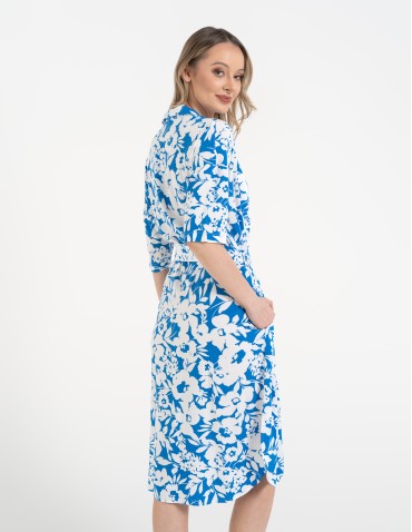 Sukienki i kombinezony - Sukienka damska szmizjerka z paskiem ze 100% wiskozy WZÓR 3 - produkt 5