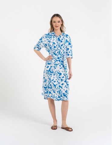 Sukienki i kombinezony - Sukienka damska szmizjerka z paskiem ze 100% wiskozy WZÓR 3 - produkt 6