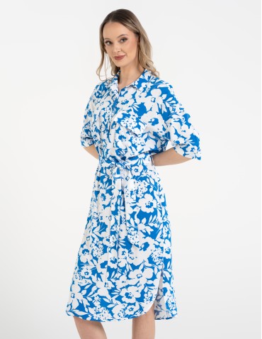 Sukienki i kombinezony - Sukienka damska szmizjerka z paskiem ze 100% wiskozy WZÓR 3 - produkt 4