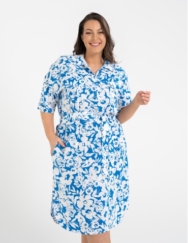 Sukienki i kombinezony - Sukienka damska szmizjerka z paskiem ze 100% wiskozy WZÓR 3 - produkt 9