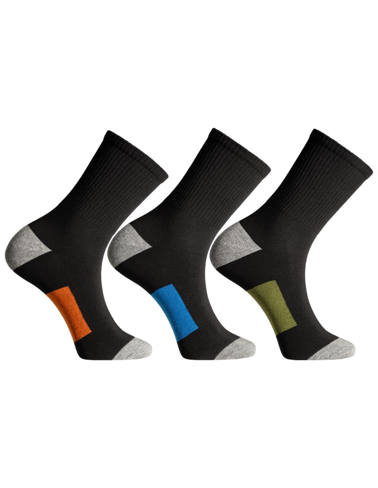 Mężczyzna - Skarpety męskie bawełniane z kolorowym akcentem 3-pak MIX KOLOR - produkt moraj.pl 1