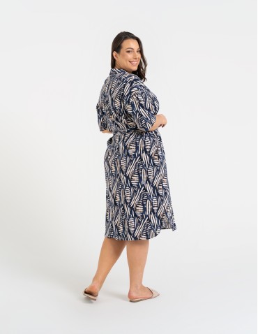 Sukienki i kombinezony - Sukienka damska szmizjerka z paskiem ze 100% wiskozy WZÓR 2 - produkt 8