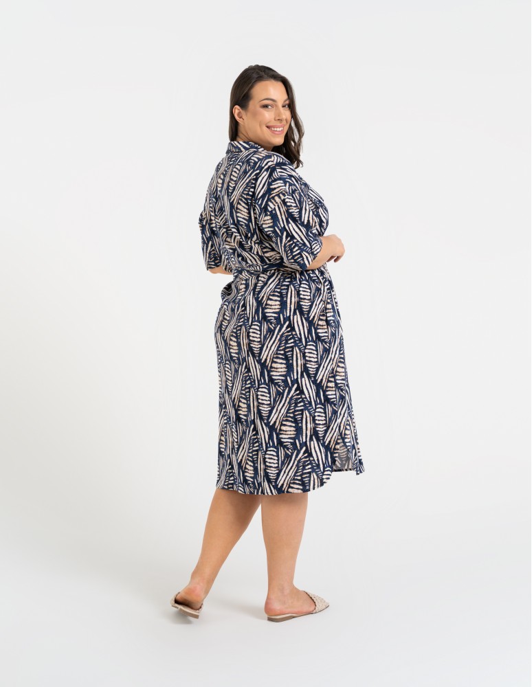 Sukienki i kombinezony - Sukienka damska szmizjerka z paskiem ze 100% wiskozy WZÓR 2  - produkt moraj.pl 8