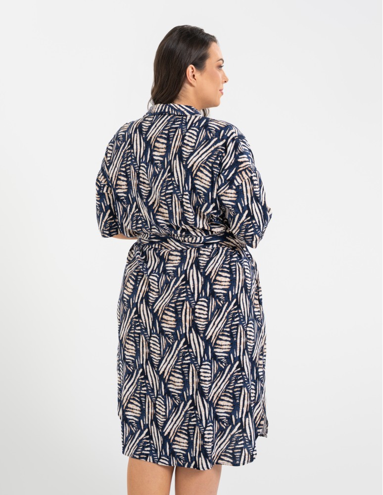 Sukienki i kombinezony - Sukienka damska szmizjerka z paskiem ze 100% wiskozy WZÓR 2  - produkt moraj.pl 10