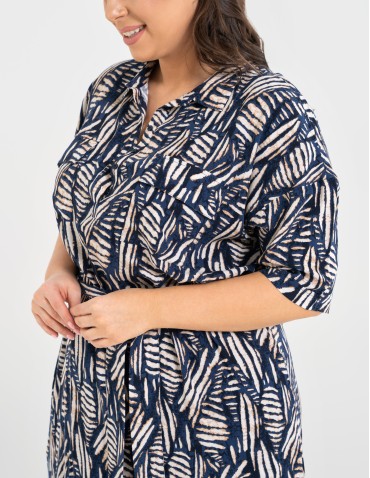 Sukienki i kombinezony - Sukienka damska szmizjerka z paskiem ze 100% wiskozy WZÓR 2 - produkt 9