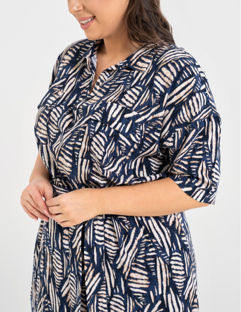 Sukienki i kombinezony - Sukienka damska szmizjerka z paskiem ze 100% wiskozy WZÓR 2  - produkt moraj.pl 9