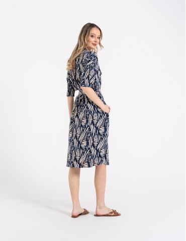 Sukienki i kombinezony - Sukienka damska szmizjerka z paskiem ze 100% wiskozy WZÓR 2 - produkt 4