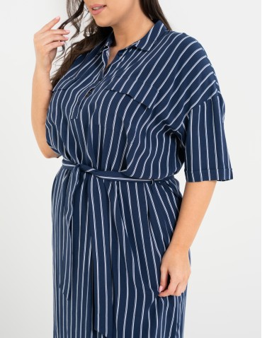 Sukienki i kombinezony - Sukienka damska szmizjerka z paskiem ze 100% wiskozy WZÓR 1 - produkt 13