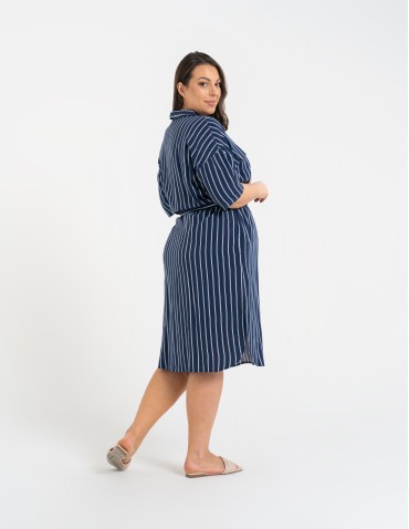 Sukienki i kombinezony - Sukienka damska szmizjerka z paskiem ze 100% wiskozy WZÓR 1 - produkt 16