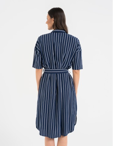 Sukienki i kombinezony - Sukienka damska szmizjerka z paskiem ze 100% wiskozy WZÓR 1 - produkt 6