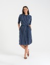 Sukienka damska szmizjerka z paskiem ze 100% wiskozy WZÓR 1