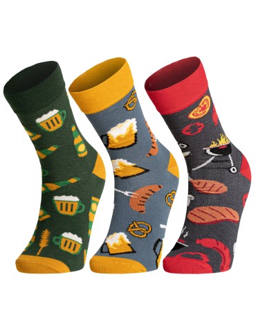 Skarpetki długie - Skarpetki męskie bawełniane długie wzorzyste 3-pak MIX KOLOR - produkt 8