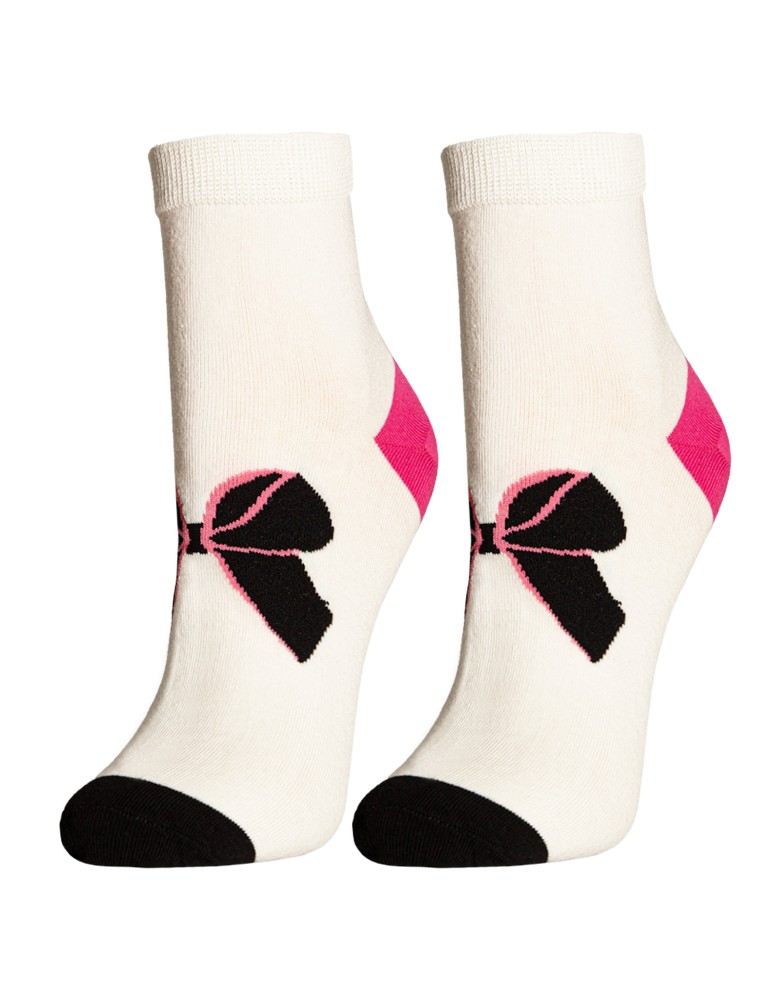 Skarpety - Skarpetki dziewczęce bawełniane za kostkę w kokardki i kropki 4-pak MIX KOLOR  - produkt moraj.pl 2