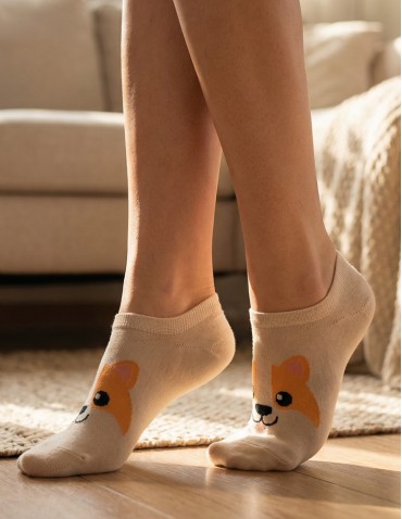Niskie stopki - Damskie skarpetki niskie stopki z motywem zwierząt 3-pak WIELOKOLOROWY - produkt 4