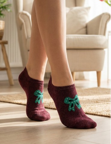 Skarpetki damskie niskie stopki w kokardki 3-pak