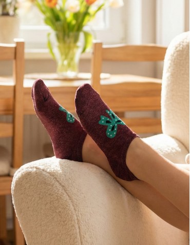 Niskie stopki - Skarpetki damskie niskie stopki w kokardki 3-pak WIELOKOLOROWY - produkt 3