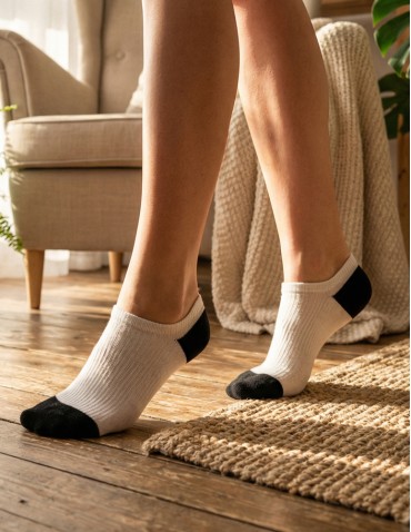 Niskie stopki - Skarpetki damskie niskie stopki bawełniane w prążek 12-pak WIELOKOLOROWY - produkt 4