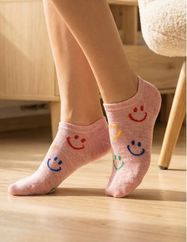 Skarpetki stopki damskie niskie bawełniane uśmiech 3-pak