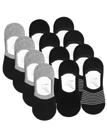 Niskie skarpetki stopki męskie bawełniane w paski 12-pak