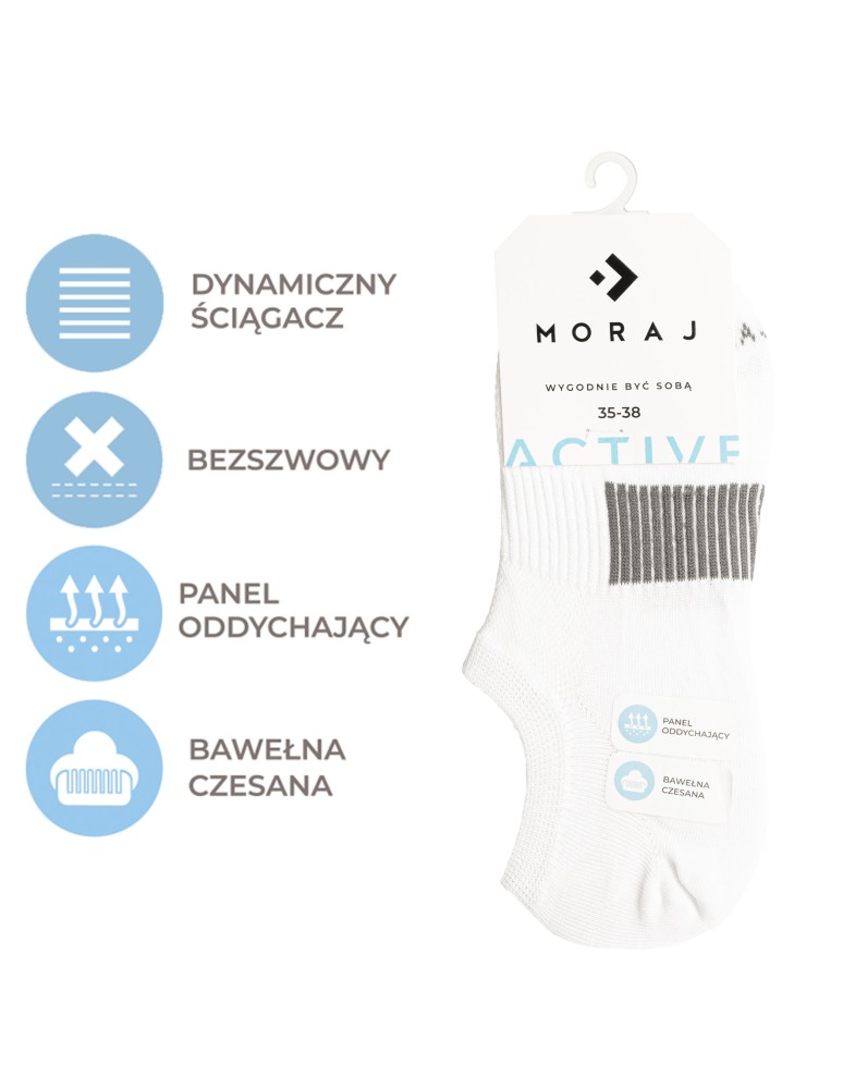 Niskie stopki - Skarpetki unisex niskie stopki sportowe z bawełny czesanej 6-pak WIELOKOLOROWY  - produkt moraj.pl 10