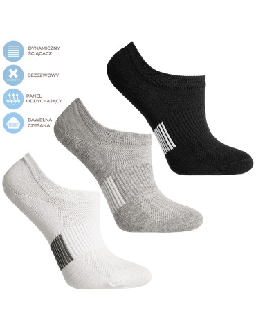 Skarpetki unisex niskie stopki sportowe z bawełny czesanej 6-pak - WIELOKOLOROWY  - produkt 2