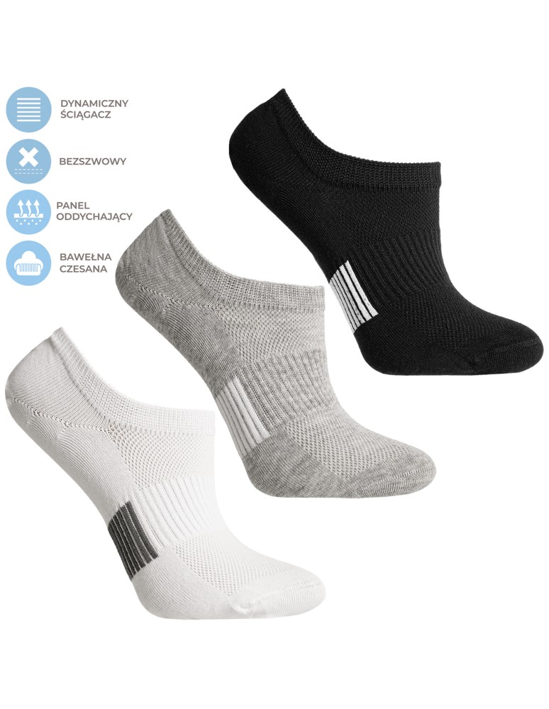 Niskie stopki - Skarpetki unisex niskie stopki sportowe z bawełny czesanej 6-pak WIELOKOLOROWY  - produkt moraj.pl 2