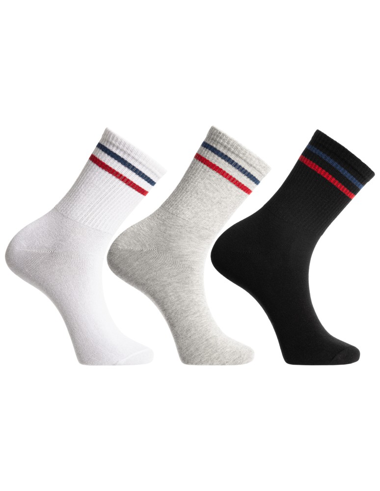 Skarpetki długie - Skarpetki męskie długie klasyczne z paskami 12-pak MIX KOLOR  - produkt moraj.pl 2