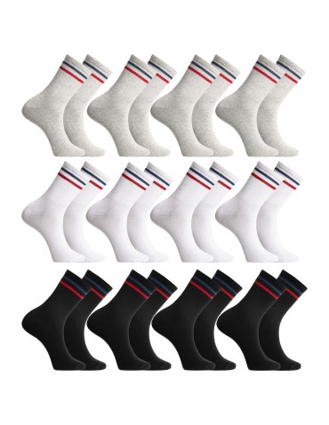 Skarpetki męskie długie klasyczne z paskami 12-pak