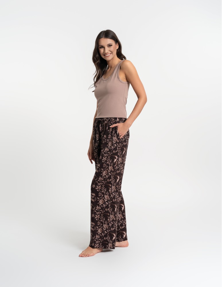 Piżamy - Piżama damska z topem na ramiączkach i szerokimi spodniami WZÓR 1 - produkt moraj.pl 10