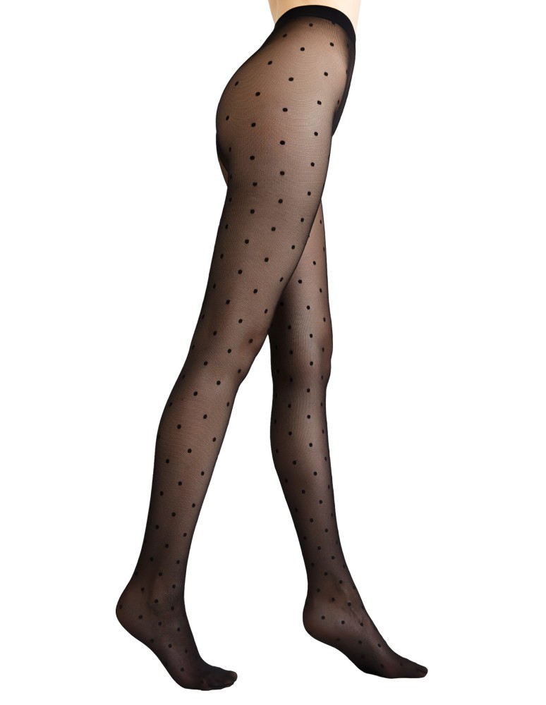 Wzorzyste - Rajstopy damskie eleganckie 30 DEN z delikatnym wzorem CZARNY - produkt moraj.pl 1