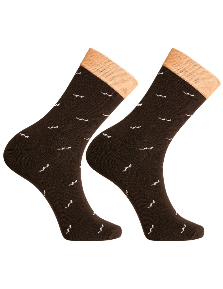 Skarpetki długie - Skarpetki męskie bawełniane długie w paski i wzory 3-pak MIX KOLOR  - produkt moraj.pl 3