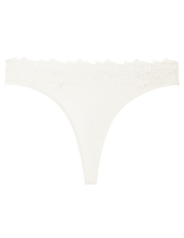 Majtki stringi - Majtki damskie stringi z wiskozy z koronkowym pasem 6-pak MIX KOLOR - produkt 4