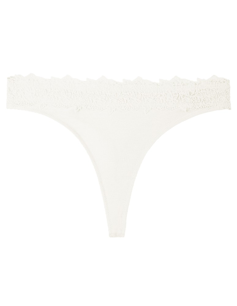 Majtki stringi - Majtki damskie stringi z wiskozy z koronkowym pasem 6-pak MIX KOLOR  - produkt moraj.pl 4