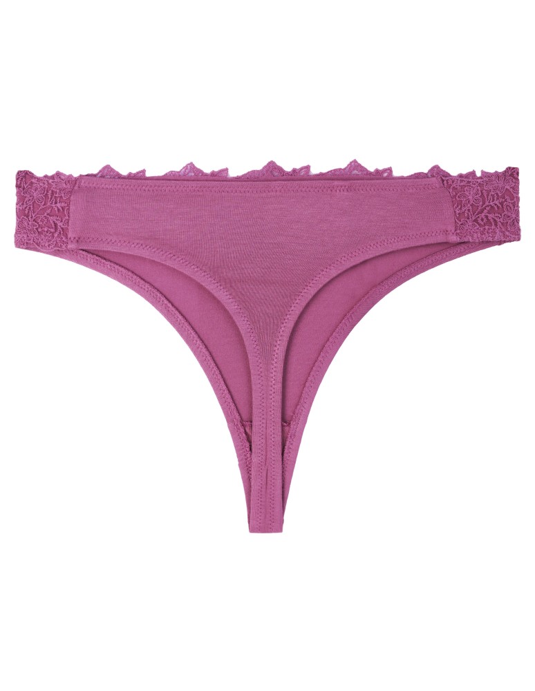 Majtki stringi - Majtki damskie stringi z wiskozy z koronkowym pasem 6-pak MIX KOLOR  - produkt moraj.pl 3