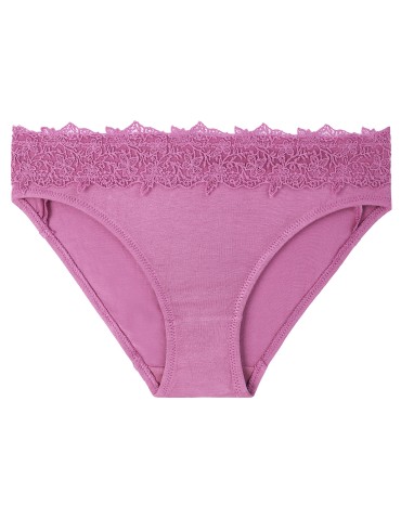 Majtki damskie mini bikini wiskozowe z ozdobną koronką 6-pak  - produkt 2