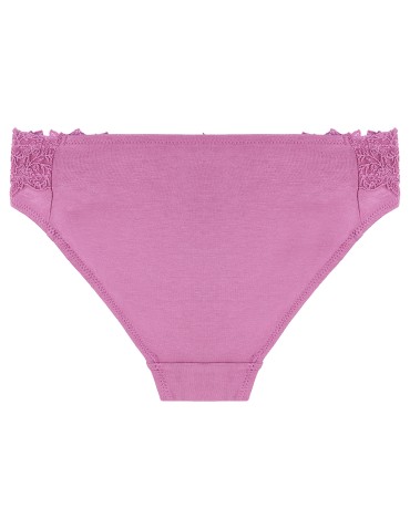 Majtki figi - Majtki damskie mini bikini wiskozowe z ozdobną koronką 6-pak MIX KOLOR - produkt 3